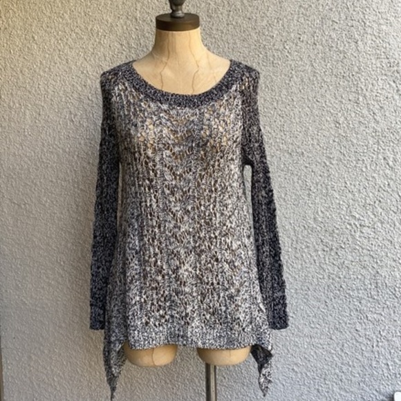 ANTHROPOLOGIE DIPPED LACE KNIT SWEATER - Picture 2 of 7